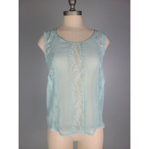 Victoria's Secret Sz S Sheer Lacy Top Seafoam Tie Back Blue Mermaid Rave Y2K